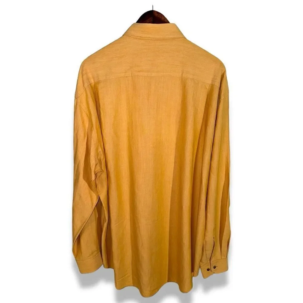 Scott Barber Golden Yellow Button Down Shirt Size XL